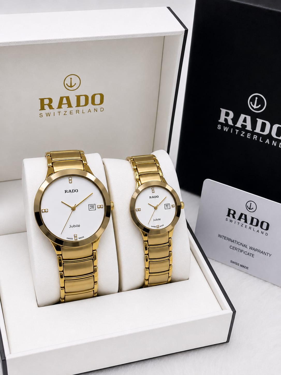 Rado Gold & White Couple Watch Set