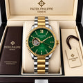 Patek Philippe Geneve Automatic Classic Luxury Watch - Green dial Two tone Belt