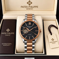 Patek Philippe Geneve Automatic Classic Luxury Watch - Black dial Two tone Belt