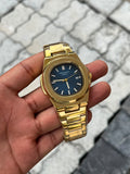 Patek Philippe Blue Dial Gold Stainless Steel Nautilus Watch