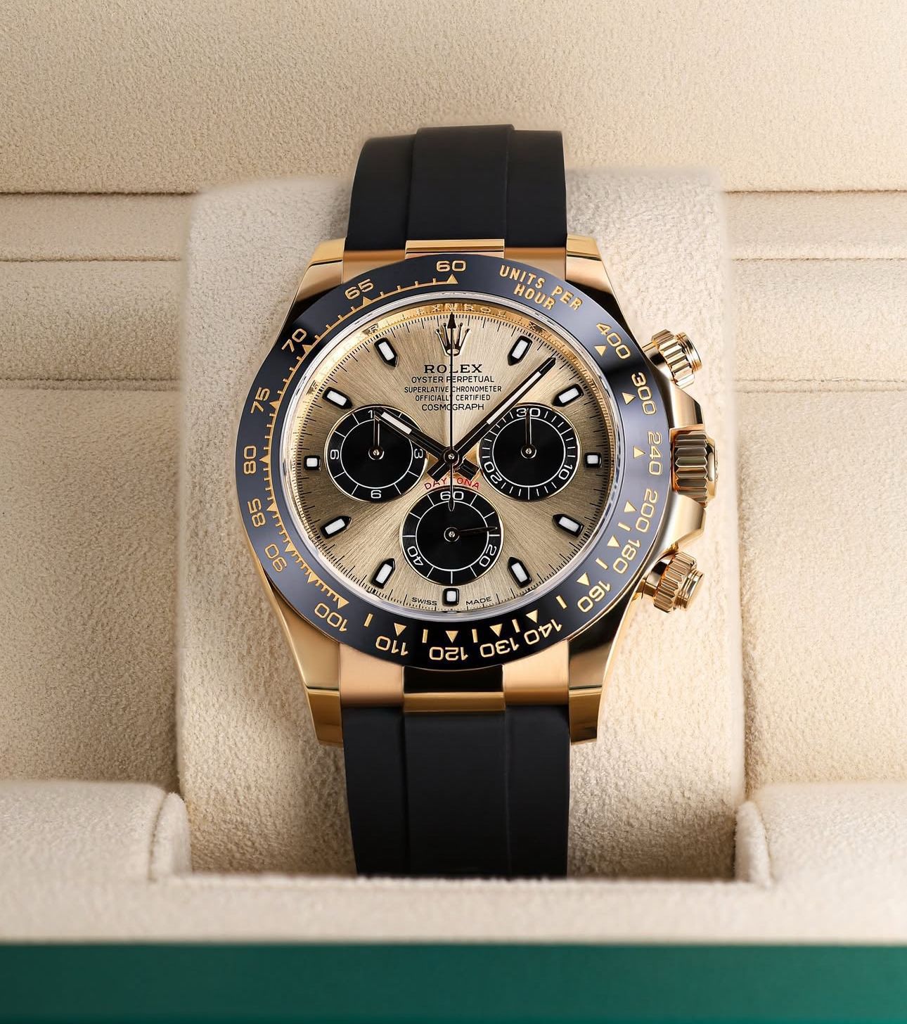 Casual Rolex Rainbow Gold Dial New Model Men's Watch