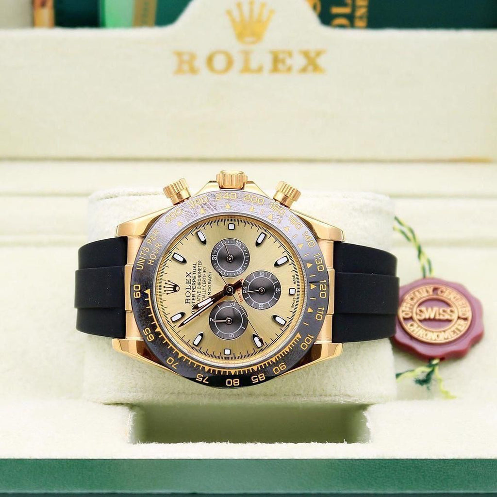 Casual Rolex Rainbow Gold Dial New Model Men's Watch