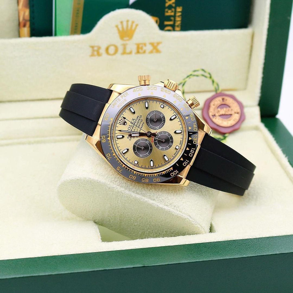 Casual Rolex Rainbow Gold Dial New Model Men's Watch