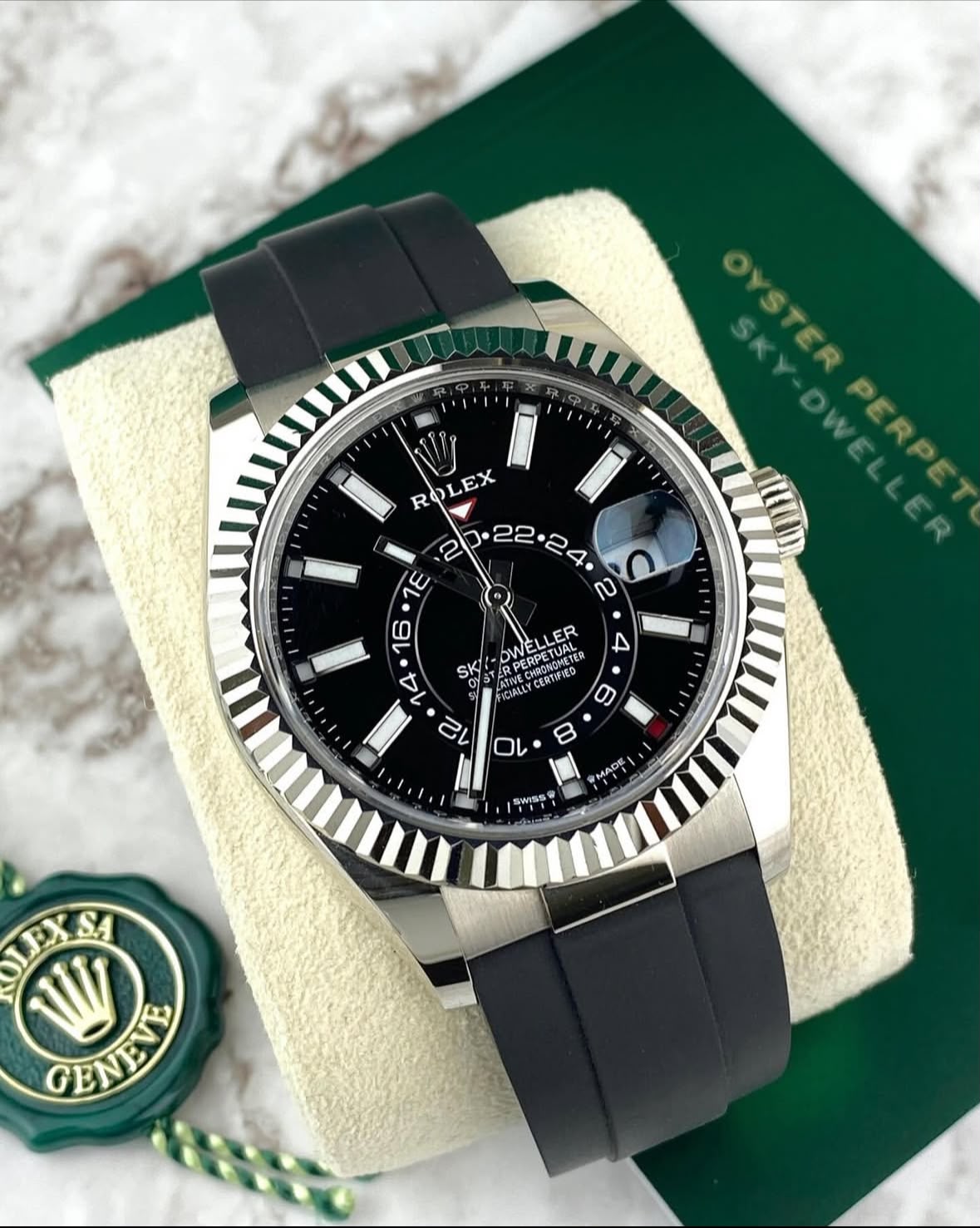 Rolex Black Strap Automatic Men's Watch
