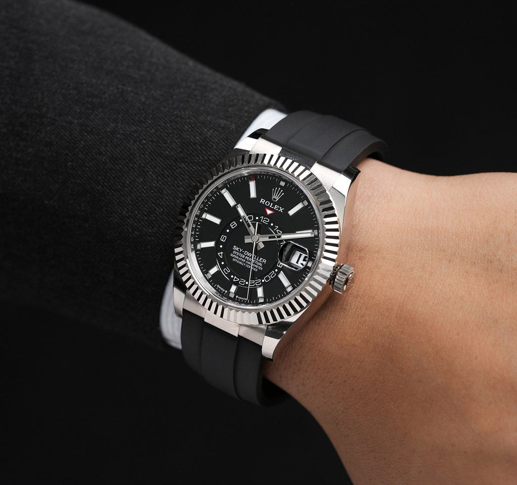 Rolex Black Strap Automatic Men's Watch
