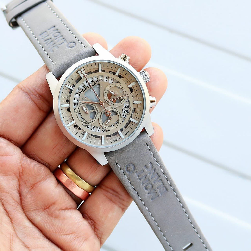 Montblanc Leather Chronograph Men's Watch