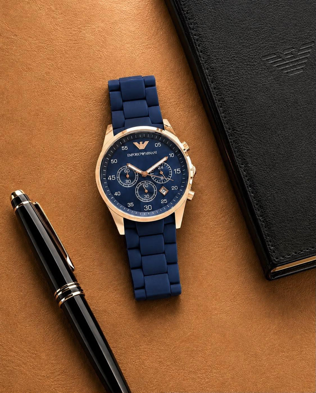 Casual Emporio Armani Chronograph Analog Blue Dial Men's Watch
