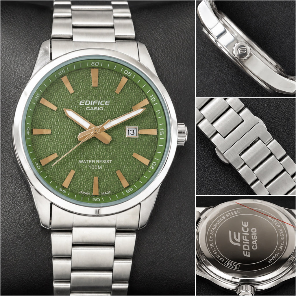 Casio Edifice EFV-100D-1AV Green Dial Watch For Men