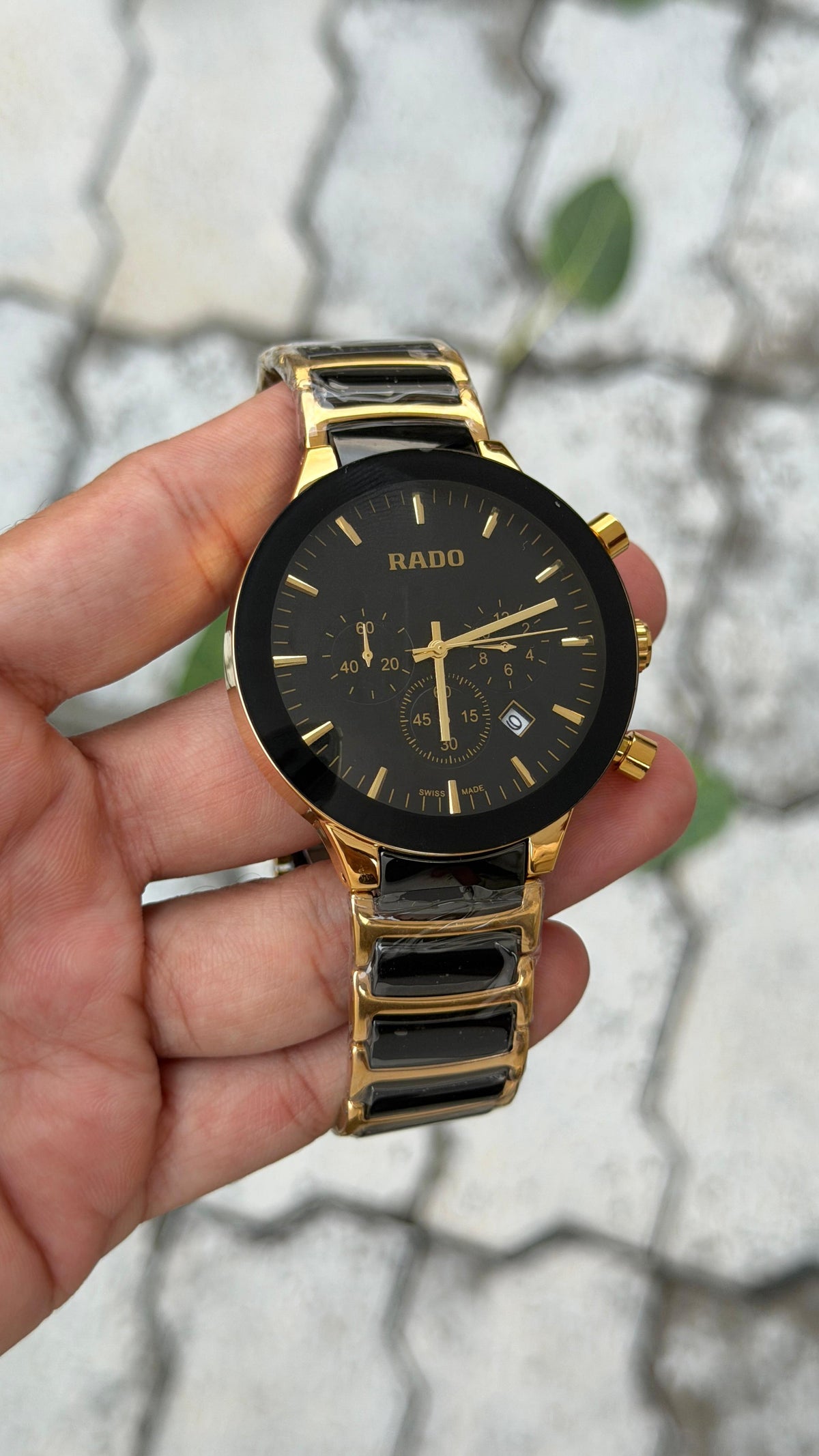 Rado Black & Gold Chronograph Watch