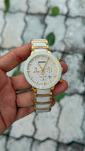 Rado White & Gold Chronograph Watch