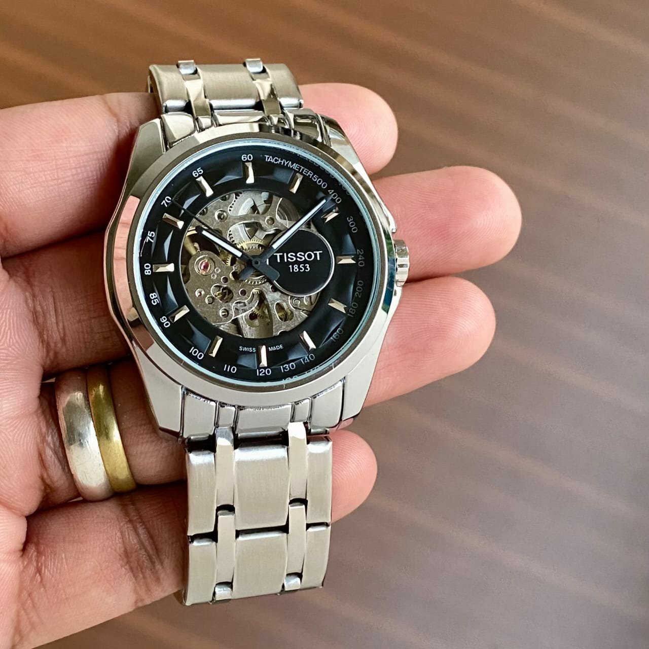 Round Black Tissot Automatic Watch