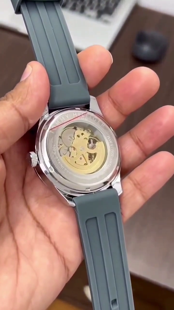Tommy Hilfiger Automatic Silicone Rubber Belt Men's Watch