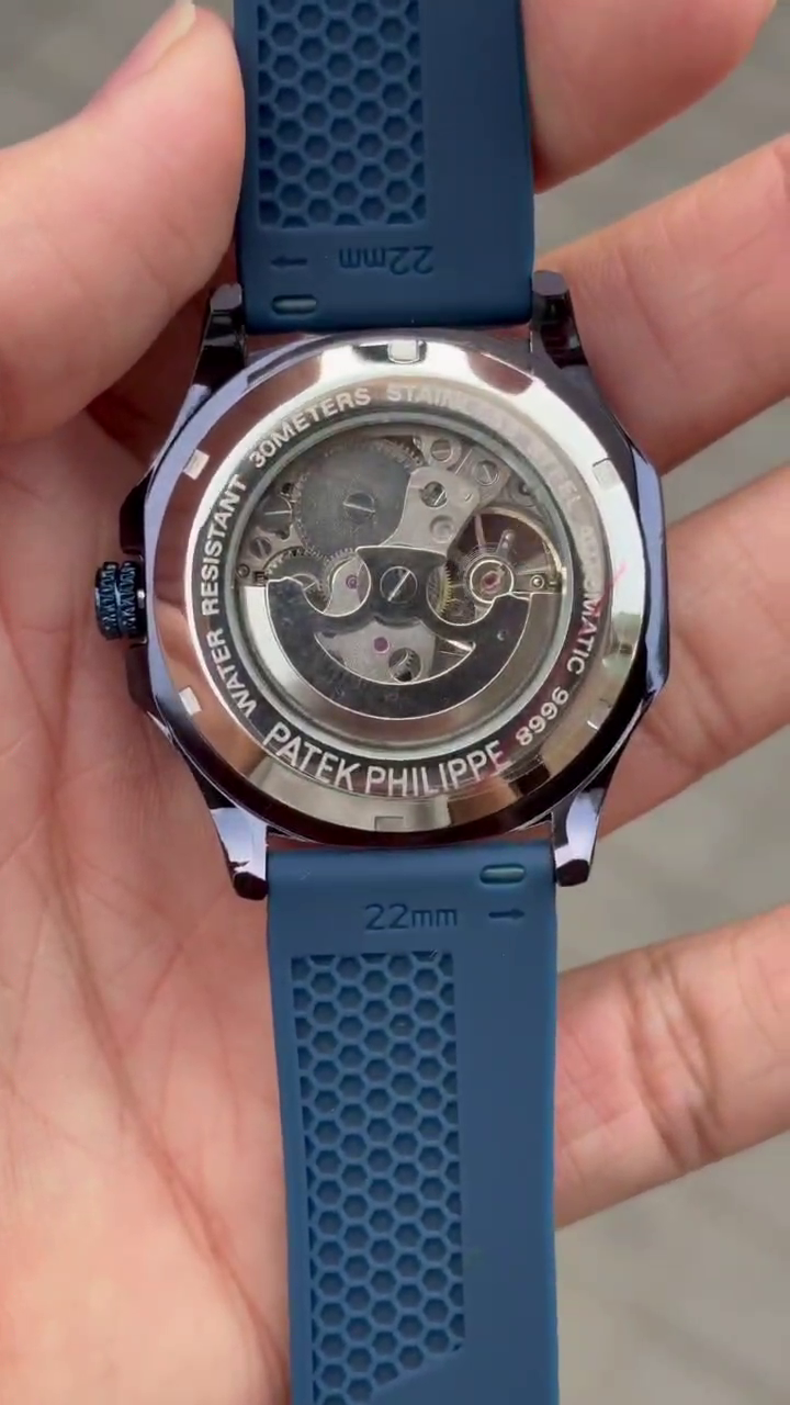 Patek Phillepe Skeleton Automatic Silicone Belt Men's Watch